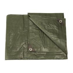 B&acirc;che utilitaire Mil-Tec 4,80 &times; 6 m poly&eacute;thyl&egrave;ne double densit&eacute; colonne d'eau 3 000 mm Vert 4.8 x 6 
