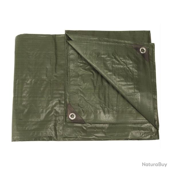 B�che utilitaire Mil-Tec 4,80 � 6 m poly�thyl�ne double densit� colonne d'eau 3 000 mm Vert 4.8 x 6 