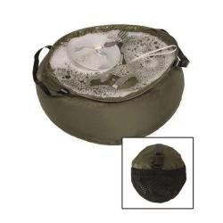 Bassine pliante Mil-Tec 10 litres en nylon enduit polyur&eacute;thane avec pochette Vert olive
