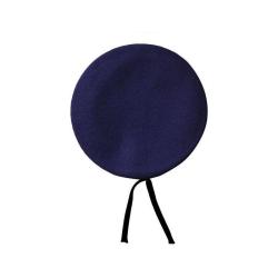 B&eacute;ret Le Centurion BFA en laine m&eacute;rinos, bord cuir et doublure ac&eacute;tate Bleu - T59