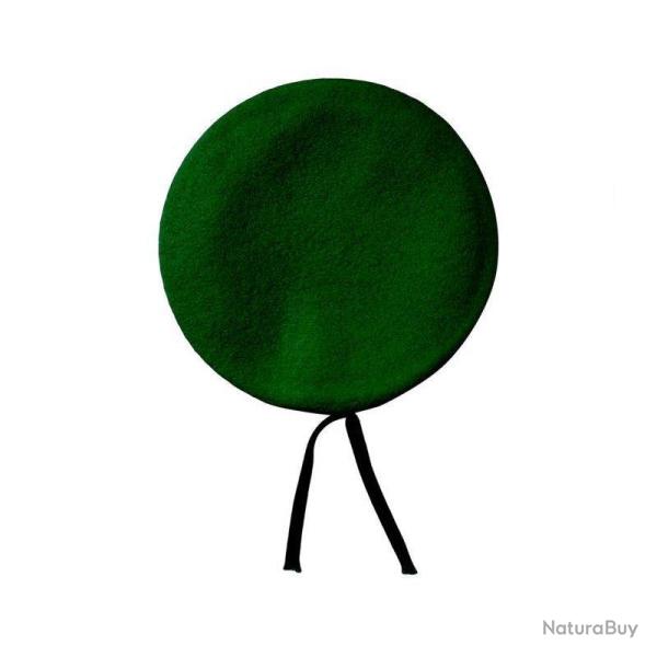B�ret Le Centurion vert Commando Marine en laine m�rinos, bord cuir et doublure ac�tate - T59