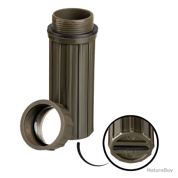 Bo�te d'allumettes �tanche Mil-Tec US Matchbox polypropyl�ne avec pierre � briquet Vert olive