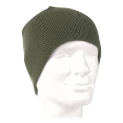 Bonnet Mil-Tec en polyacrylique tricot&eacute; maille serr&eacute;e &agrave; coupe ajust&eacute;e Vert olive