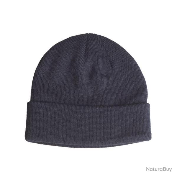 Bonnet Mil-Tec maille fine polyacrylique 100 % � revers roulott� ajustable Bleu