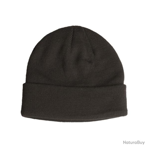 Bonnet Mil-Tec maille fine polyacrylique 100 % � revers roulott� ajustable Noir