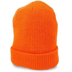 Bonnet tricot Mil-Tec en polyacrylique grammage interm&eacute;diaire &agrave; revers Orange - Taille unique