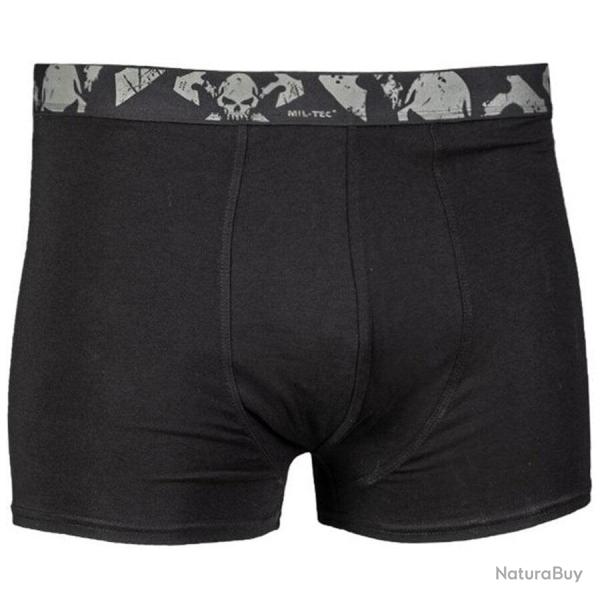 Boxer Mil-Tec Skull en coton stretch (lot de 2) Noir - XL