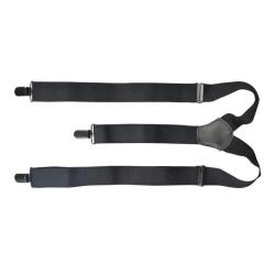 Bretelles de pantalon Mil-Tec polyester &agrave; clips m&eacute;talliques 120 cm Noir