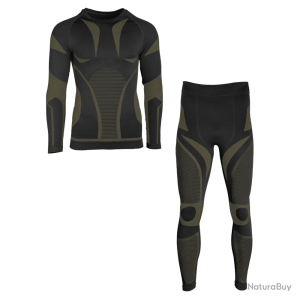 Cale�on long thermor�gulateur Mil-Tec Performance nylon-polyester-�lasthanne stretch 4 sens Noir - X