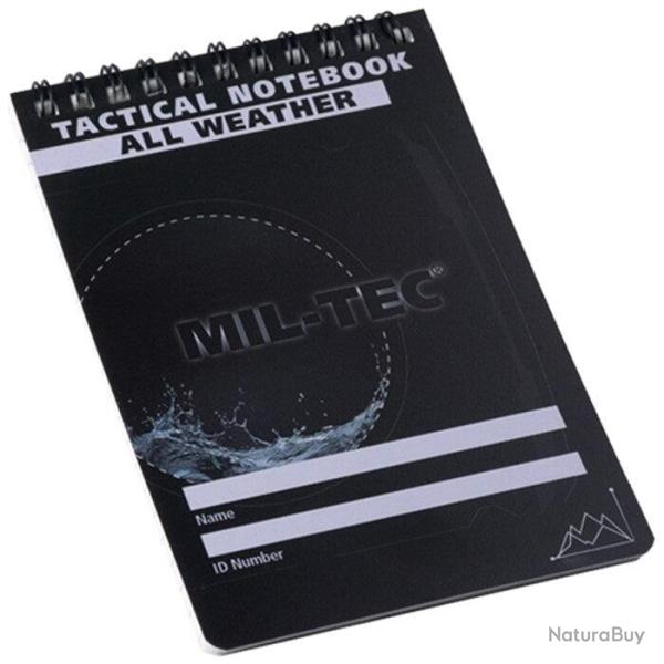 Carnet tactique Mil-Tec �tanche 48 feuillets format 100 � 150 mm Noir