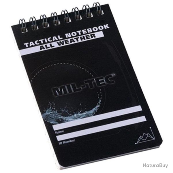 Carnet tactique Mil-Tec �tanche 48 feuillets format 75 � 130 mm Noir