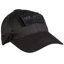 Casquette baseball tactique Mil-Tec en mesh polyester-coton avec deux surfaces auto-agrippantes pour