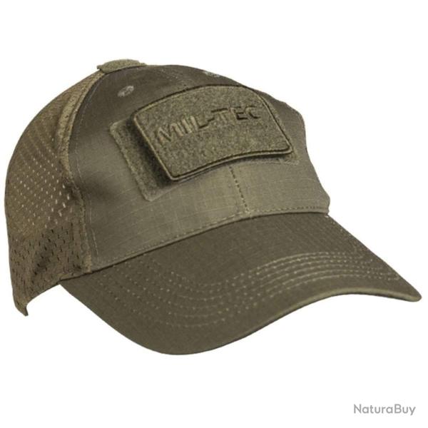 Casquette baseball tactique Mil-Tec en mesh polyester-coton avec deux surfaces auto-agrippantes pour