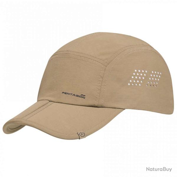 Casquette Pentagon Zakros pliable en nylon � a�rations laser et traitement anti-UV Coyote - Taille u