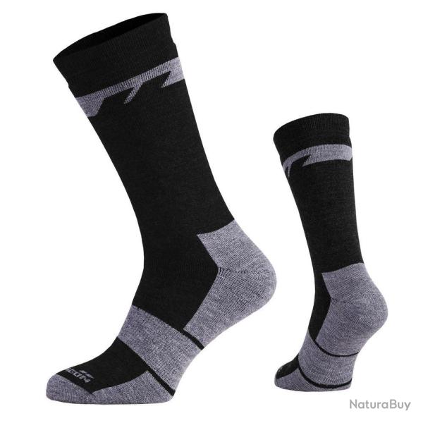 Chaussettes chaudes Pentagon Alpine Merino Heavy en laine m�rinos talon et pointe renforc�s Noir - 3
