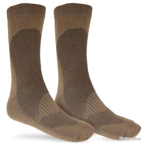 Chaussettes techniques Mil-Tec Coolmax tige haute pour chaussures montantes Coyote - 39 - 41 EU