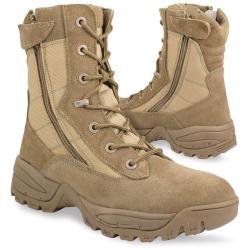 Chaussures d'intervention zone chaude Mil-Tec &agrave; double fermeture &eacute;clair lat&eacute;rale en polyester et cui
