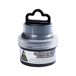 Cirage Ares noir avec applicateur int&eacute;gr&eacute;, flacon 75 ml, entretien du cuir lisse
