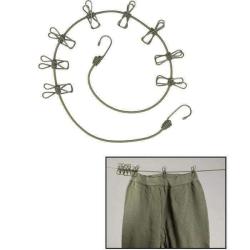 Corde &agrave; linge Mil-Tec en polypropyl&egrave;ne 110 cm avec 8 pinces acier Noir