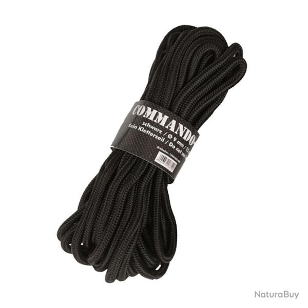 Corde Mil-Tec Commando polypropyl�ne diam�tre 5 mm rouleau de 15 m (non certifi�e escalade) Noir - �
