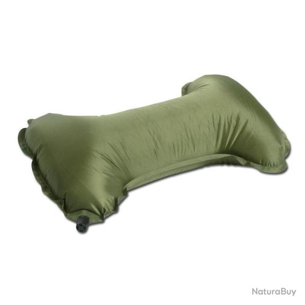 Coussin cervical auto-gonflant Mil-Tec en polyester PVC 52 � 20 � 12 cm avec sac de transport Vert o