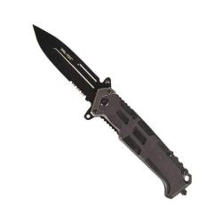 Couteau pliant tactique Mil-Tec Assault &agrave; manche G10 lame Spear Point acier 440 9,2 cm avec brise-vi