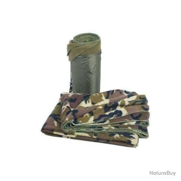 Couverture polaire Mil-Tec polyester Fleece 320 g/m� 200 � 150 cm avec sac de transport Woodland