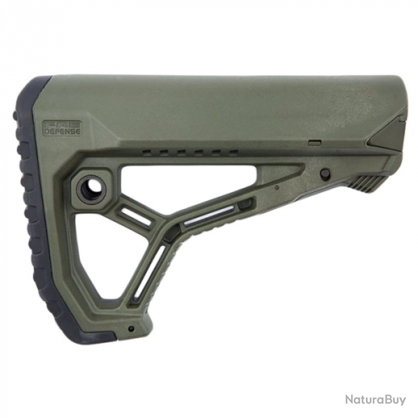 Crosse FAB Defense GL-CORE � appui-joue r�glable pour AR15/M4 (tubes Mil-Spec et commerciaux) Vert O