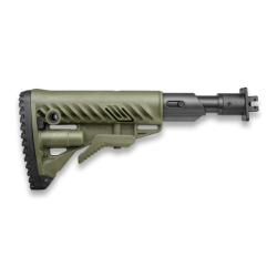 Crosse pliante amortissante FAB Defense M4-VEPR SB &agrave; adaptateur m&eacute;tal pour VEPR 12 et 7.62 Vert oliv
