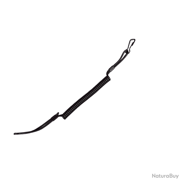 Dragonne extensible Mil-Tec en polyur�thane � spirale longueur 33,5 cm extensible jusqu'� 87 cm Noir