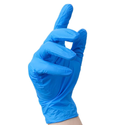 Gants m&eacute;dicaux en nitrile sans latex ni poudre Rhino Rescue (la paire) Bleu/ Noir - Unique