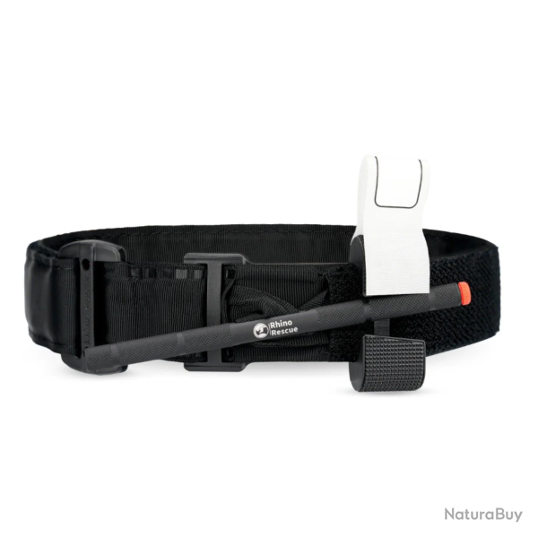 Garrot tourniquet tactique Rhino Rescue avec barre en aluminium Noir