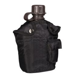 Gourde Mil-Tec type US 1 litre en poly&eacute;thyl&egrave;ne avec housse polyester et petite poche additionnelle N