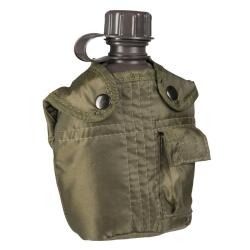 Gourde Mil-Tec type US 1 litre en poly&eacute;thyl&egrave;ne avec housse polyester et petite poche additionnelle V