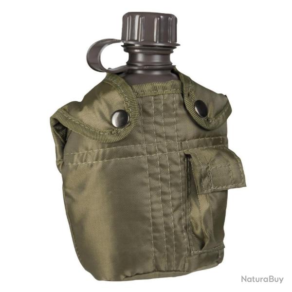 Gourde Mil-Tec type US 1 litre en poly�thyl�ne avec housse polyester et petite poche additionnelle V