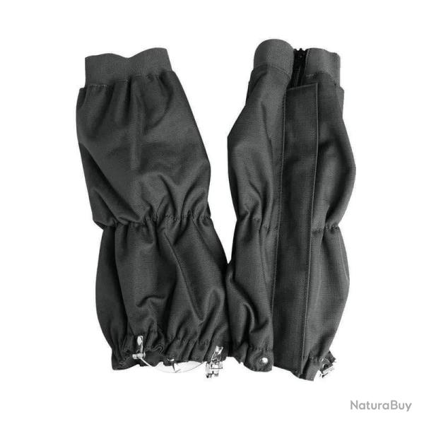 Gu�tres imperm�ables Mil-Tec en polyester Ripstop enduit polyur�thane avec c�ble acier Noir