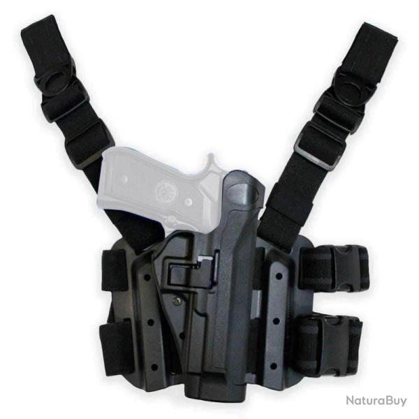 Holster de cuisse Blackhawk Serpa� Level 2 (outlet) Noir PAMAS G1. Beretta 92 / 96 Droitier