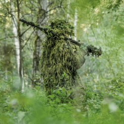 Kit camouflage Mil-Tec Grass Reaper 189 feuilles et 75 m d'herbe artificielle pour tenue Ghillie - T