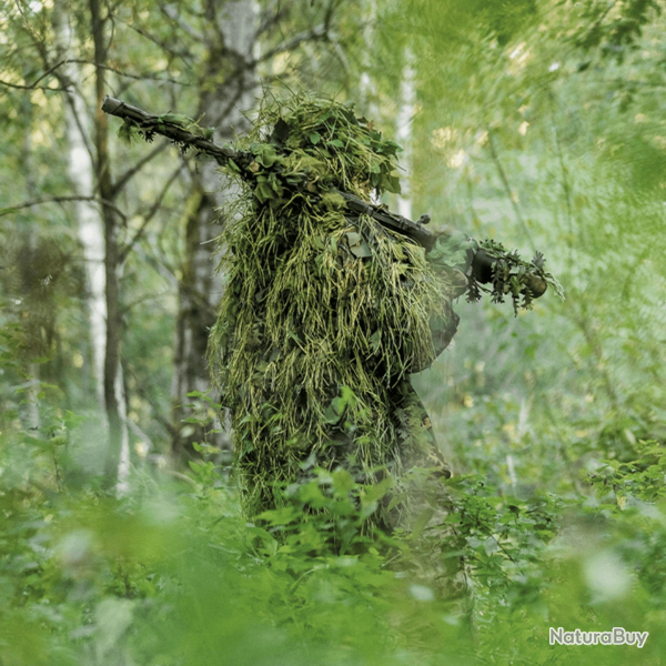 Kit camouflage Mil-Tec Grass Reaper 189 feuilles et 75 m d'herbe artificielle pour tenue Ghillie - T