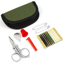 Kit de couture Mil-Tec compact en &eacute;tui nylon enduit PVC Vert olive