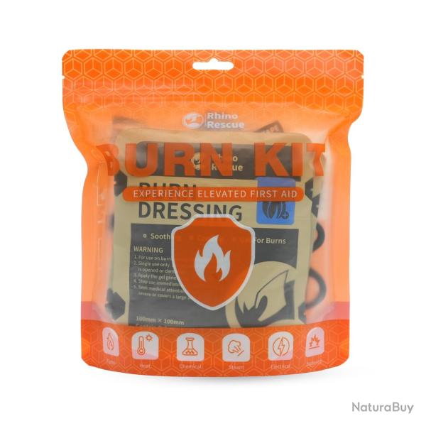 Kit de secours pour soin des br�lures Rhino Rescue Burnshield Professional Orange