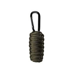 Kit de survie Mil-Tec compact avec 3 m de paracord polyester et accessoires de survie Vert olive