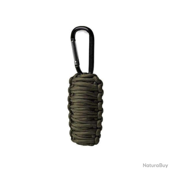 Kit de survie Mil-Tec compact avec 3 m de paracord polyester et accessoires de survie Vert olive