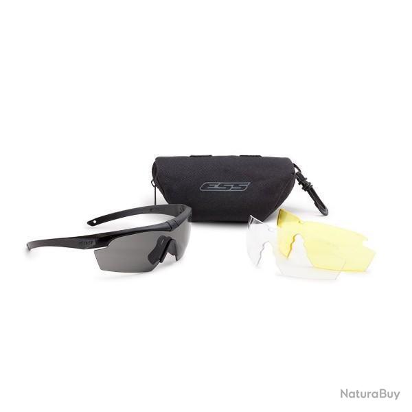 Kit lunettes de protection balistique ESS Crosshair 3LS � trois �crans interchangeables Noir