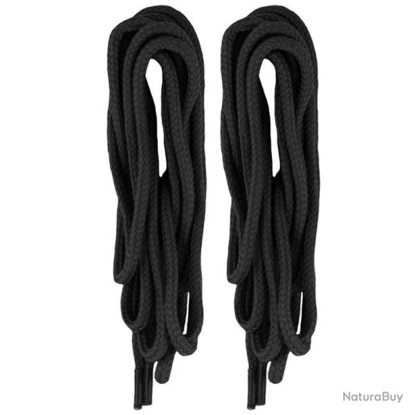 Lacets de rechange Mil-Tec polyester 180 cm Noir