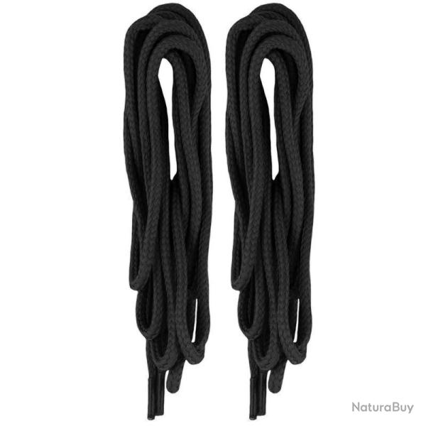 Lacets de rechange Mil-Tec polyester 180 cm Noir 220 cm