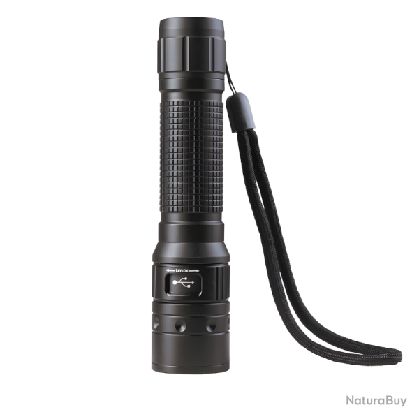 Lampe torche Mil-Tec Operator MT1R LED Cree XPG3 rechargeable 500 lumens IPX4 Noir