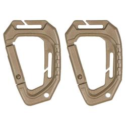 Lot de 2 mousquetons tactiques Mil-Tec en polyoxym&eacute;thyl&egrave;ne 9,3 cm compatibles MOLLE (NON certifi&eacute;s e