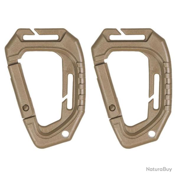 Lot de 2 mousquetons tactiques Mil-Tec en polyoxym�thyl�ne 9,3 cm compatibles MOLLE (NON certifi�s e