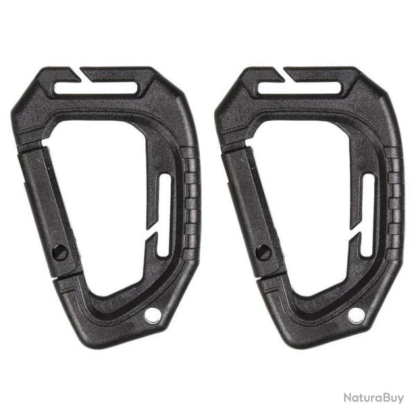 Lot de 2 mousquetons tactiques Mil-Tec en polyoxym�thyl�ne 9,3 cm compatibles MOLLE (NON certifi�s e
